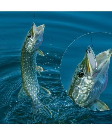 Saltwater Treble Hook Fishing Lures Set - Metal Spinner Baits for Salmon Bass - 5 Sizes Casting Spoon Lures - 1/5 oz to 3/4 oz - Silver - Pack of 20 - Buy Online on GoSupps.com