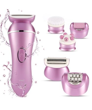 YHC Electric Razors for Women, 5 in 1 Electric Shaver & Epilator for Women Bikini Legs Arms Underarms Hair Removal, Wet & Dry, Rechargeable Cordless with 3s Locking Function.