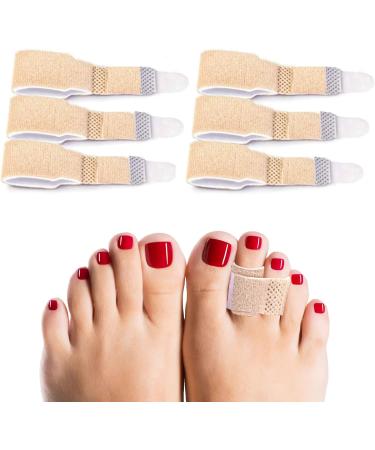 LDATY 6 PCS Hammer Toe Straighteners Broken Toe Wraps Hammer Toe Separators Splint Toe Bandage Hammer Toe Corrector Toe Cushioned Bandages warp for Overlapping Toes Broken Toes & Hammer Toe (L)