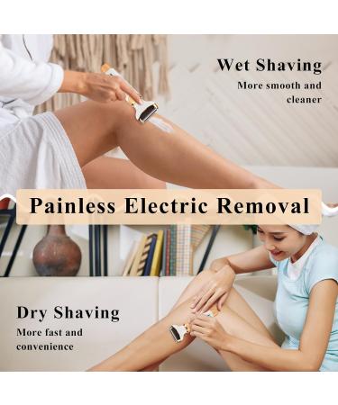 Electric Razor for Womens Men Cordless Ladies Electric Shaver 4 in 1 Painless Wet & Dry Waterproof Body Razor and Facial Hair Remover Rechargeable Hair Removal Kit for Bikini Underarm Hairs (White) - Buy Online on GoSupps.com