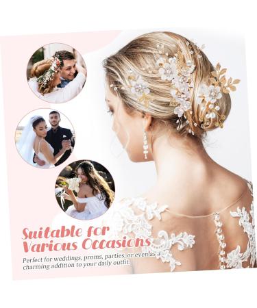 PLAFOPE 1 Set Comb Set Bride Side Combs Hair Decorations U Shaped Hair Pins Rhinestones Wedding Side Comb Wedding Hair Pins Wedding Veil Combs Flower Bridal Combs Hair Flowers Pearl White - Buy Online on GoSupps.com