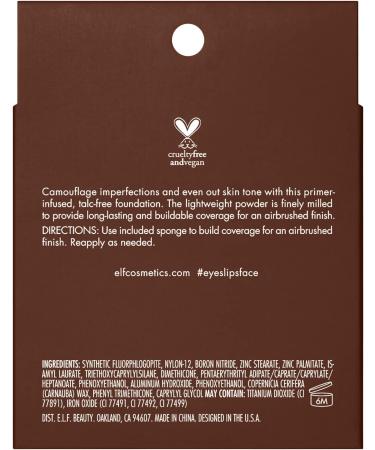 e.l.f. Camo Powder Foundation Rich 640 W - Lightweight Primer-Infused Formula for Long-Lasting Medium-to-Full Coverage - 8g (Pack of 1) - Buy Online on GoSupps.com