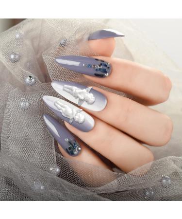 WOKOTO 90PCS White Angel Nail Charms - 3D Retro Baroque Cupid Designs for Acrylic Nails - Nail Art Accessories for Women - Buy Online on GoSupps.com