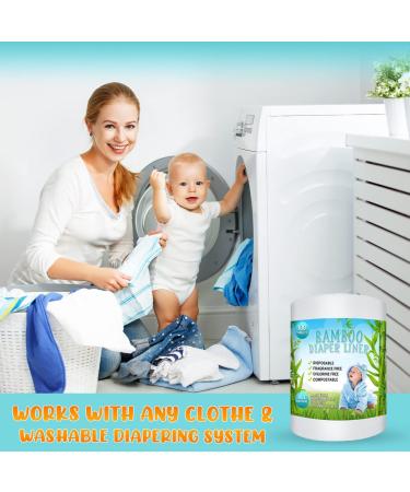 Disposable Bamboo Diaper Liners - Eco-Friendly, Fragrance-Free & Chlorine-Free | Flushable, Biodegradable & Reusable | 100 Sheets Per Roll - Buy Online on GoSupps.com