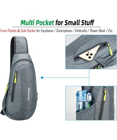 Gisdanchz Waterproof Nylon Sling Bag - Lightweight Chest Backpack for Men & Women | Ideal for Sports & Travel - Light Grey 41x21x10cm - Buy Online on GoSupps.com