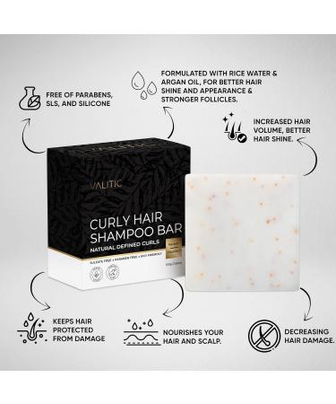 VALITIC Curl Defining Shampoo Bar - Vegan Eco-Friendly Shampoo for Frizzy Curly Hair with Vitamin C & Keratin - Buy Online on GoSupps.com
