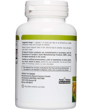 Valerian Root Extract by Natural Factors - 90 capsules - Buy Online on GoSupps.com
