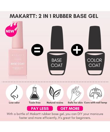 Makartt Ballerina Pink Rubber Gel Base Coat - Long Lasting UV Nail Polish for Home & Salon - Buy Internationally - Buy Online on GoSupps.com