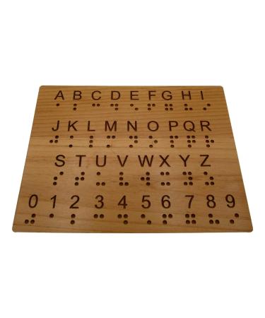 Creative Escape Rooms Wood Braille Alphabet and Number Educational Fingerboard - Learning Braille for The Sighted - Teaching Aid
