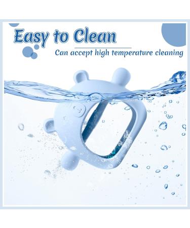 3 Pack Baby Teether Teething Toys for Babies 0-6 Months - Bear Silicone Anti Dropping Hand Teether Pacifiers - Blue Caramel Green - Buy Online on GoSupps.com