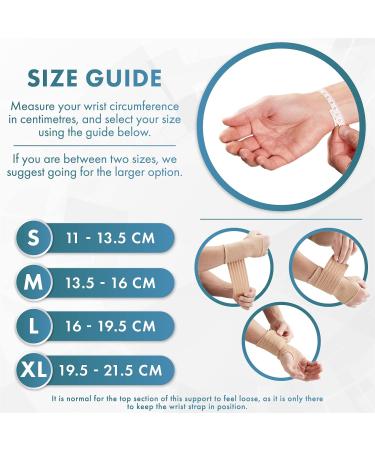 Actesso Elastic Wrist Support with Strap - Ideal for Sprains, Injuries, and Sports - No Metal Bar - Flexible Support | Left or Right - XL Beige - Buy Online on GoSupps.com