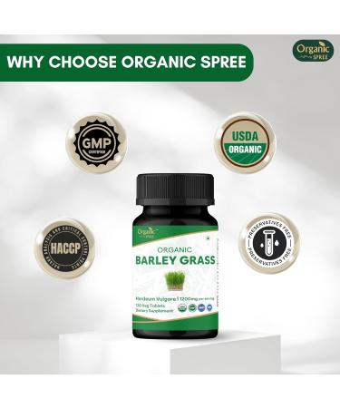 Organic Spree Mulethi Sticks & Barley Grass Supplement 150g & 120 Tablets Pure Yashtimadhu & USDA Organic Hordeum Vulgare - Buy Online on GoSupps.com