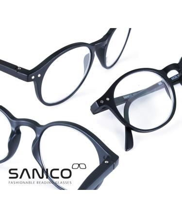 Sanico Fashionable Reading Glasses | Diopter Options 1.0 to 3.5 | Unisex Venezia Black | Stylish Visual Aid for Men & Women - Buy Online on GoSupps.com