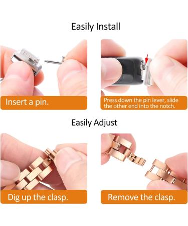 Dilando Stainless Steel Metal Link Band for Fitbit Inspire 2 - Rose Gold Adjustable Wristband Bracelet for Women - Buy Online on GoSupps.com