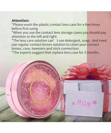 Ofone Bling Stars Colored Contact Lens Case - Cute Travel Set with Tweezers & Mirror for Women & Girls (Pink) - Buy Online on GoSupps.com