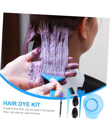 Set of 5 Hair Dye Brush Kit for Dyeing Hair Brush for Dyeing Hair Hair Dye Brush and Bowl for Hair Dye Bowl Set 18x2cm blue - Buy Online on GoSupps.com