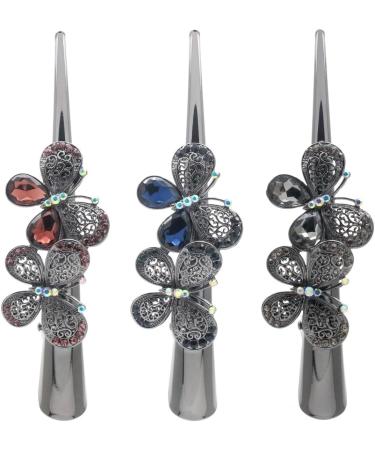 HOLLIHI Set of 3 Large Metal Alloy Alligator Sectioning Clips for Women and Girls - Pretty Strong Clamp Hair Pins Non-Slip Hair Grips Accessories for Thick Hair Silver Gray (Butterfly) - Buy Online on GoSupps.com