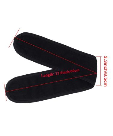Onwon 2 Pack Facial Spa Headband with Magic Tape - Black Terry Cloth Stretch Towel Head Wrap for Bath, Makeup, Yoga and Sport - Buy Online on GoSupps.com