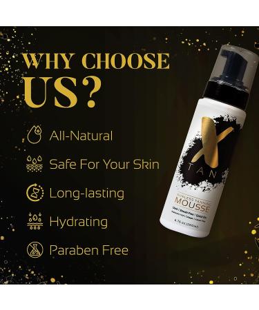 X-Tan Sunless Tanning Mousse 6.76 oz - Quick-Dry Paraben-Free Self Tanner Foam for Hydration and Nourishment | Long-Lasting Sunless Tanner Suitable for All Skin Types - Buy Online on GoSupps.com