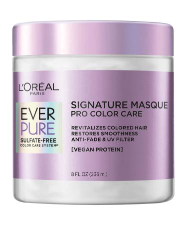 L'Oreal Paris EverPure Sulfate Free Signature Masque Pro Color Care, Hair Mask for Dry, Color Treated Hair, UV Filter, with Vegan Protein, Vegan Formula, Paraben Free, Dye Free, Gluten Free, 8 fl oz - Buy Online on GoSupps.com