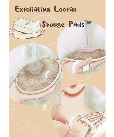 Exfoliating Loofah Sponge Pads - 2 Pcs Soft Weave Facial & Body Exfoliator Natural Bath Scrubber for Gentle Skin Care - Buy Online on GoSupps.com