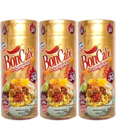 Kobe Bon Cabe (Boncabe) Sambal Tabur (Sprinkle Chili Flakes) Level 30, 40 Gram (Pack of 3)