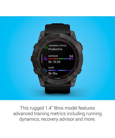 Garmin fenix 7X Sapphire Solar | Adventure Smartwatch with Solar Charging | GPS, Touchscreen & Wellness Features | Carbon Gray DLC Titanium - Buy Online on GoSupps.com