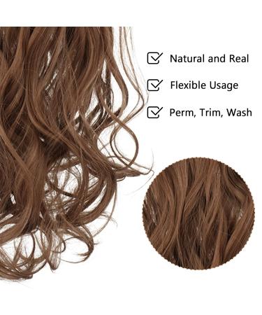 Feshfen 7-Piece Clip-In Wavy Hair Extensions 50cm - Extreme Auburn Brown | High-Quality Synthetic Hair Parts for Women - Buy Online on GoSupps.com