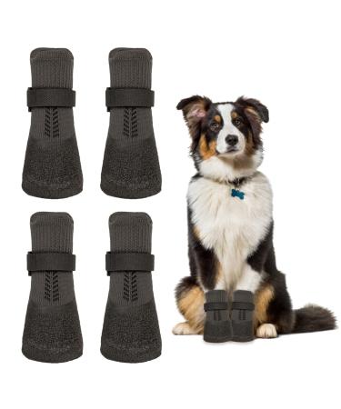 Verdpe 4 pieces of dog shoes Paw protection anti-slip socks for dogs with adjustable straps dog shoes outdoor against licking and sliding (XL)