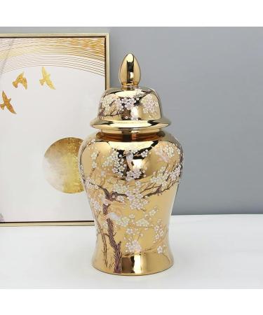 Decorative Gold Ginger Jar Flora Bird Vases with Lid Large Ceramic Ginger Jar for Home D cor Chinese Porcelain Temple Jars Decorative Storage Jar for Living Room () - Buy Online on GoSupps.com
