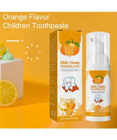Foam Kids Toothpaste - Orange Flavored | Low Fluoride | Whitening | Anti-Cavity - For U Shaped Toothbrush | Ages 3 - Buy Online on GoSupps.com