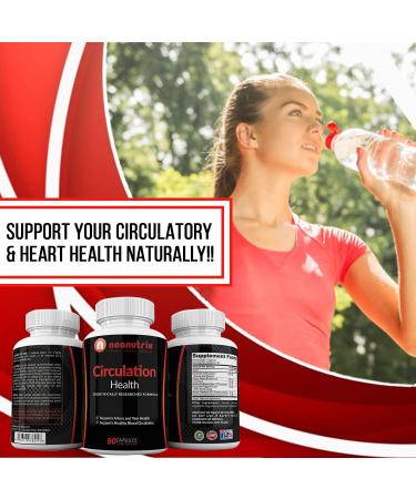 Neonutrix Blood Circulation Health Supplement - L-Arginine, Ginger Root & Hawthorn - 90 Capsules for Vein & Artery Health - Natural Cardiovascular Support - Buy Online on GoSupps.com