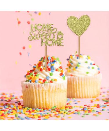 24 PCS Home Sweet Home Cupcake Toppers 4 Sizes Personalised Cupcake Toppers New House Housewarming Cupcake Toppers House Warming Party Decorations Set for New Home Party Decorations - Buy Online on GoSupps.com