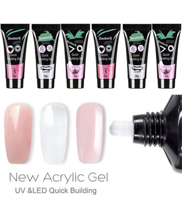 Anself Nail Extension Gel Kit - 3PCS * 60g Gel + 48Pcs Mold Tips | Builder Set for Quick Dry Nail Art Tools - ST124-3 - Buy Online on GoSupps.com