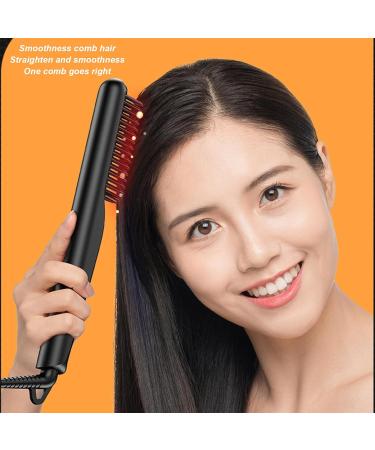 Electric Hair Straightener Brush Negative Ion Hair Straightener Brush Heated Straightening Brush Portable Electric Straightening Heated Styling Comb Negative Ion Styling Comb US Plug 100 to 240V - Buy Online on GoSupps.com