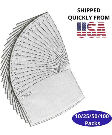 50pc PM 2.5 Carbon Activated Filter Inserts for Face Coverings - 5 Layer Protection Replacements - Buy Online on GoSupps.com