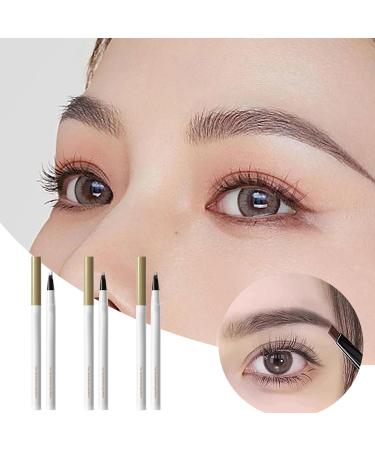 Eyebrow Pen Eyebrow Pencil with Fork Eyebrow Makeup Long Lasting Eyebrow Pen Creates Natural Looking Brows (Black) - Buy Online on GoSupps.com