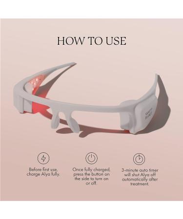 Vanity Planet Alya Red LED Eye Glasses Pink Frame - Wearable Beauty Tech with Auto Shut Off for Eye Treatment - Grey - Buy Online on GoSupps.com