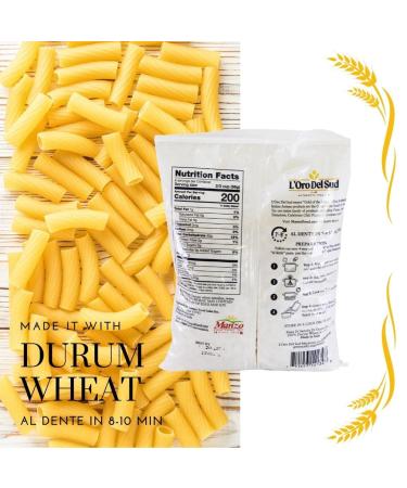 Rigatoni Italian Pasta - Premium Quality 10 Pack x 16 Oz - Non GMO, Vegan, Kosher Certified - L'Oro del Sud - Buy Online on GoSupps.com