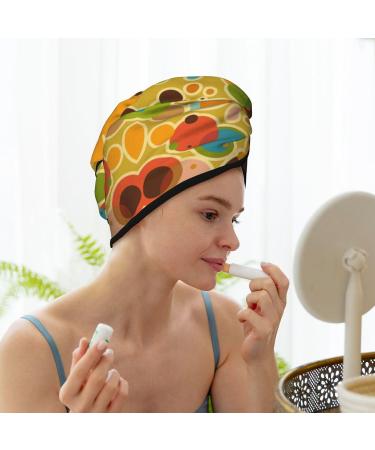 Colorful Abstract Coral Velvet Dry Hair Cap - Perfect for Home Travel Pool Parties & Baths | Shop Now - Buy Online on GoSupps.com