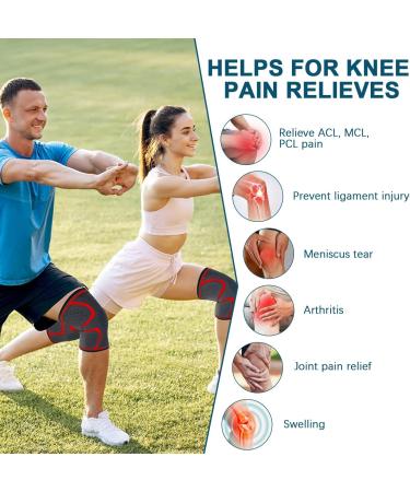 BESKEY Knee Support (Pair) Anti Slip Knee Brace Elastic Breathable Knee Compression Sleeve Help Joint Pain Relief for Arthritic Sufferer and Recovery from Injuries Fit for Sports (XL Red) XL (Pack of 2) Red - Buy Online on GoSupps.com