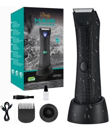 Tondeuse poils du corps pour homme Tondeuse poils pubiens avec t tes de lame en c ramique rasoir bille pour parties priv es avec lumi re LED et affichage rasoirs corporels tanche IPX7 pour