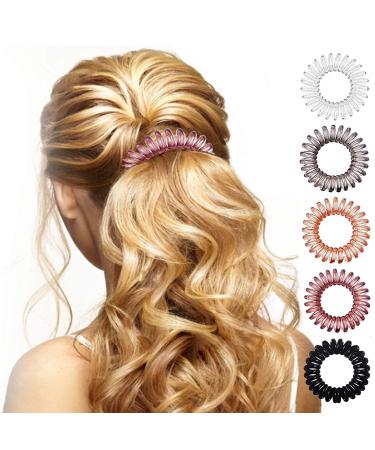 17 Pack Spiral Hair Ties for Women & Girls - Multi Color Hair Scrunchies & Accessories - Buy Online on GoSupps.com