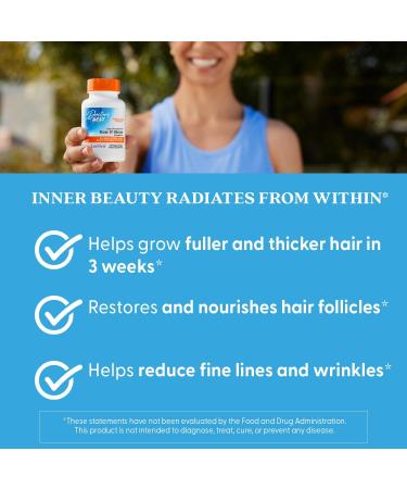 High Absorption Hair & Skin Complex Clinically Shown to Grow Thicker Healthier Hair in 3 Weeks Supports Hair Growth & Skin Health Non-GMO Gluten Free Soy Free Vegan 60 Veggie Capsules - Buy Online on GoSupps.com