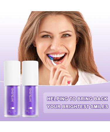 Buy Teeth Whitening Toothpaste Set - 2 PCS Purple Serum for White Teeth & Color Correct | HeroSmile Whitening Booster - Buy Online on GoSupps.com