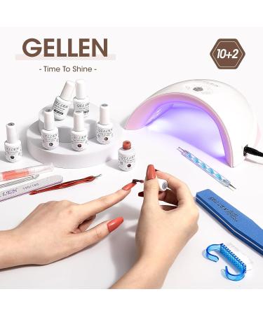 Gellen Gel Nail Polish Kit with UV Light - Gel Nail Polish Starter Kit 36W Nail Lamp & Gel Base Top Coat Black White Nude Jelly Gel Polish 10 Classic Colors Nail Art Gel Kit Manicure Set - Buy Online on GoSupps.com