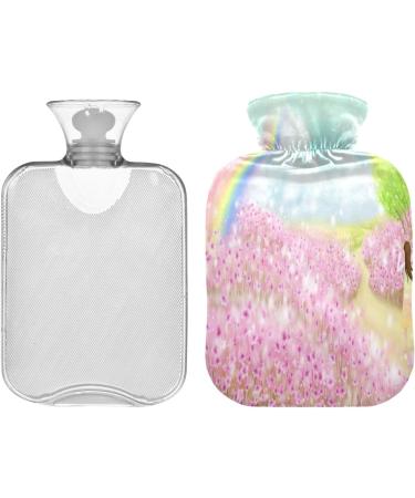Rainbow Garden 2L Hot Water Bottle with Soft Fleece Cover | Ideal for Hot & Cold Compresses | International Shipping Available - Buy Online on GoSupps.com