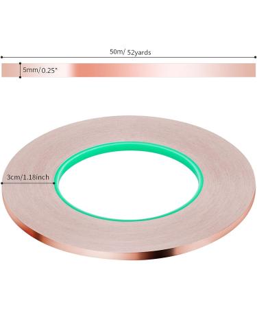 Tifanso Copper Foil Tape with Conductive Adhesive - 1/5 inch x 52yds | For Stained Glass, EMI Shielding, Electrical Repairs, Guitar, Crafting, Garden - Buy Online on GoSupps.com