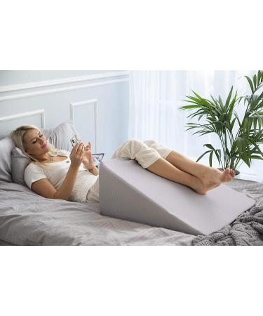 24x24x10 Bamboo Wedge Pillow Cover with Zipper - Sweat-Absorbent, Moisture-Wicking, Odor-Free - Gray - Buy Online on GoSupps.com