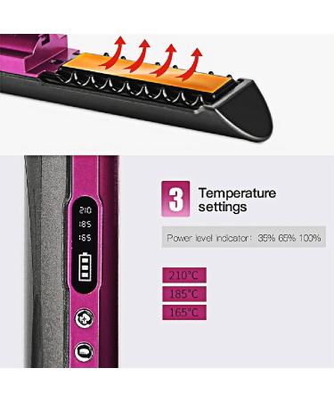 Shop Cordless 2-in-1 Hair Straightener & Curler - Portable USB Rechargeable Ceramic Flat Iron for Travel - Black - Buy Online on GoSupps.com
